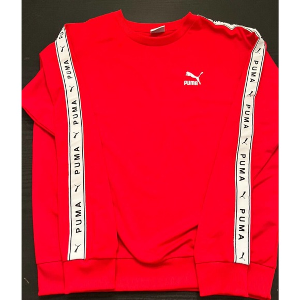 Puma Red Sweatshirt With Taped Side Stripe‎ Medium